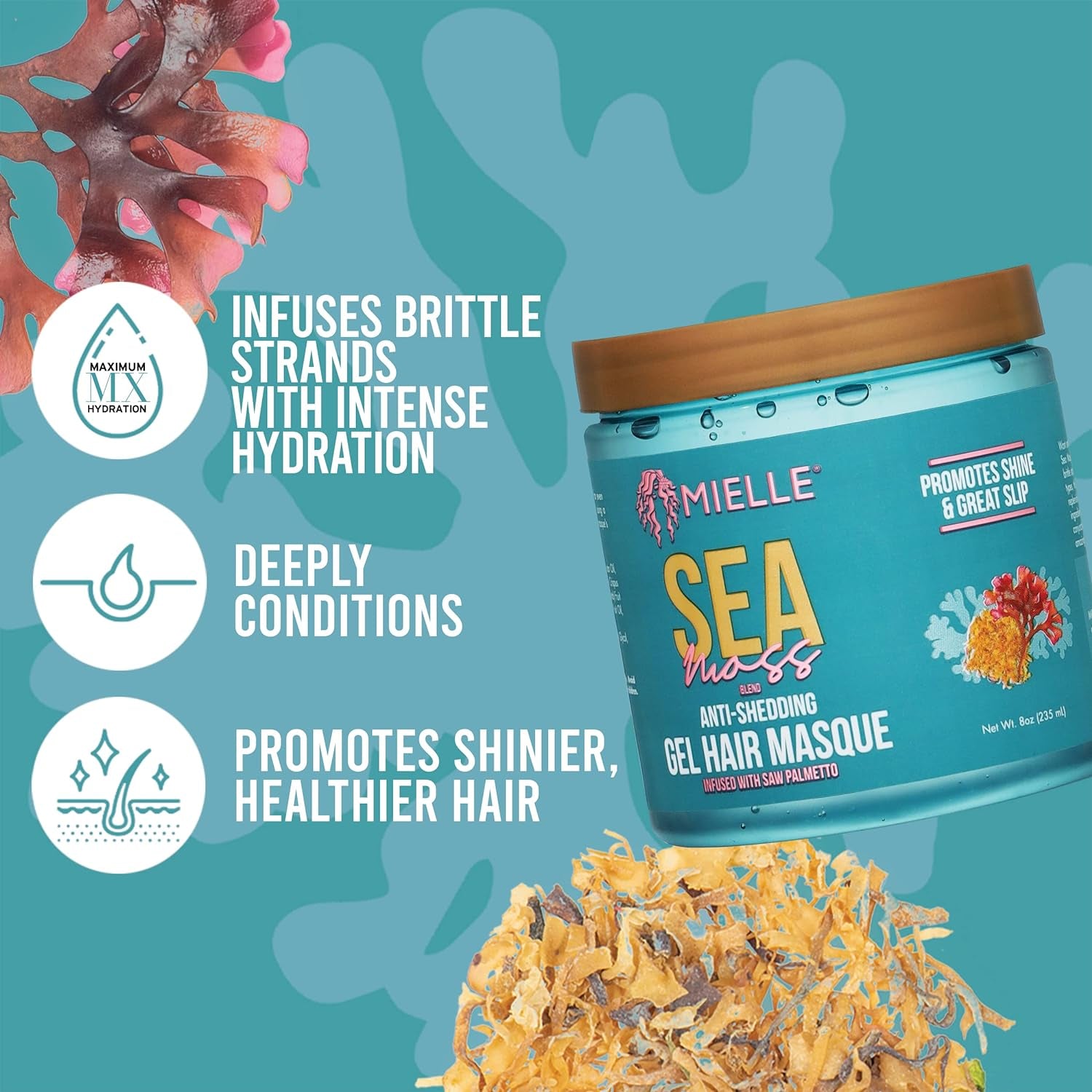 Mielle Sea Moss Anti-Shedding Hair Masque, 235ml (8oz)