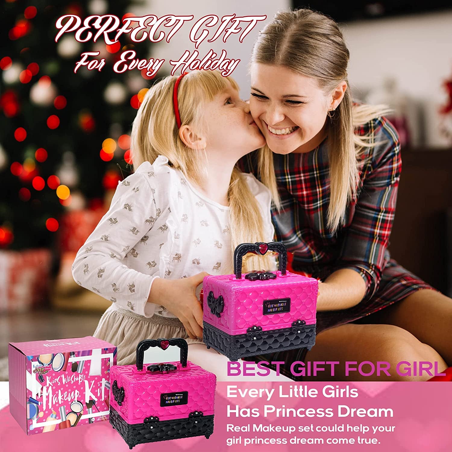 Professional Children's Makeup Set - 52-Piece Washable and Non-Toxic Makeup Kit for Ages 3-12, Ideal Birthday Gift for Aspiring Young Artists