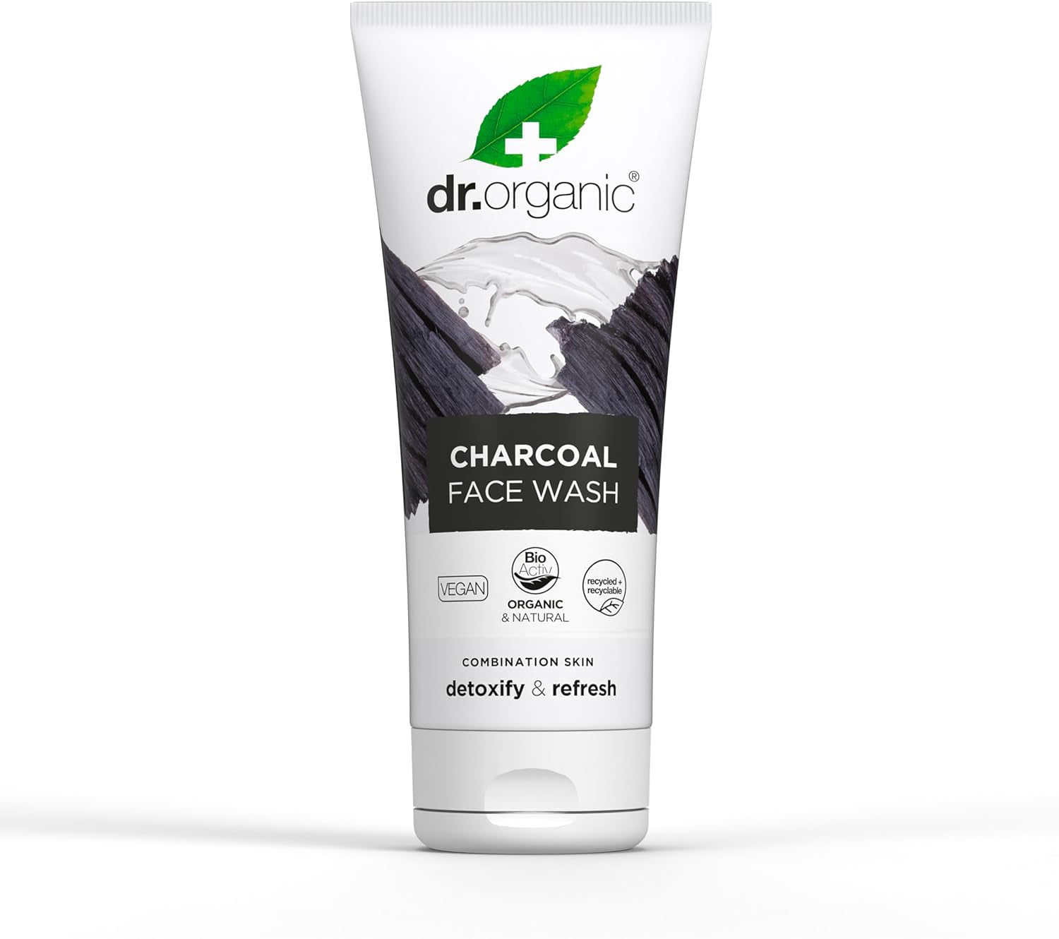 Dr Organic Charcoal Face Wash - Natural Cleansing Solution for Acne and Oily Skin, Vegan, Cruelty-Free, Paraben and SLS-Free, 200ml