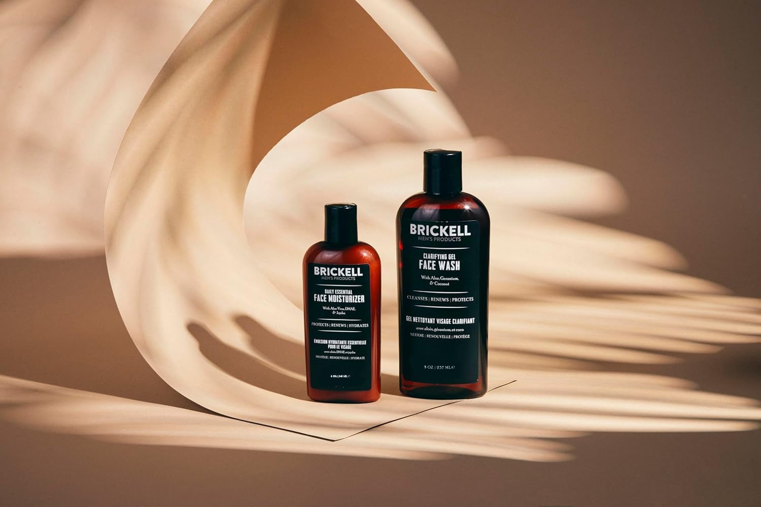 Brickell Men's Daily Essential Face Care Routine: Gel Facial Cleanser and Moisturizer, Natural and Organic, Unscented