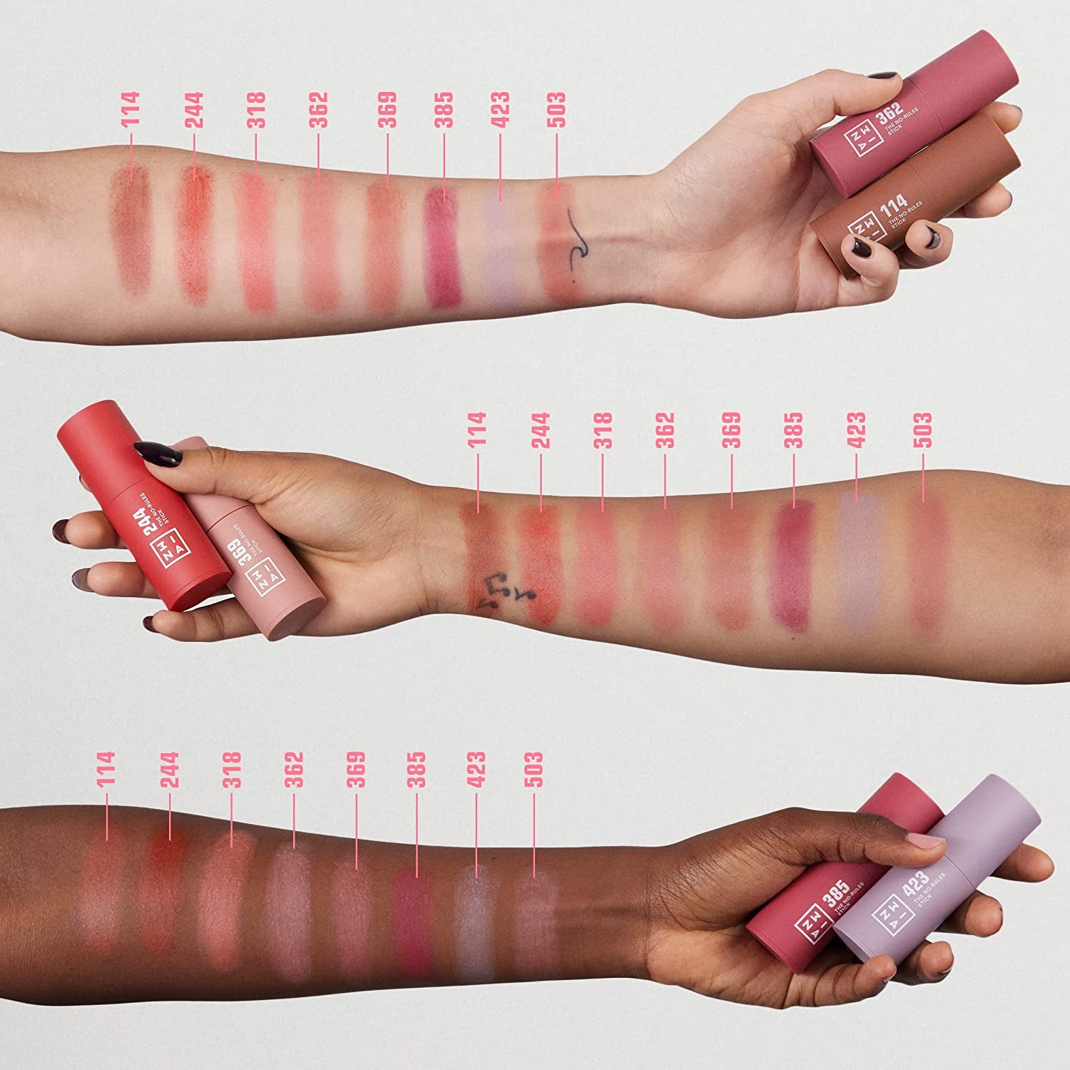No-Rules Stick 503 - Skin Tone Blush Stick for Eyes, Lips, and Cheeks with Hyaluronic Acid - Cream Blusher for a Natural and Luminous Finish - Vegan and Cruelty-Free