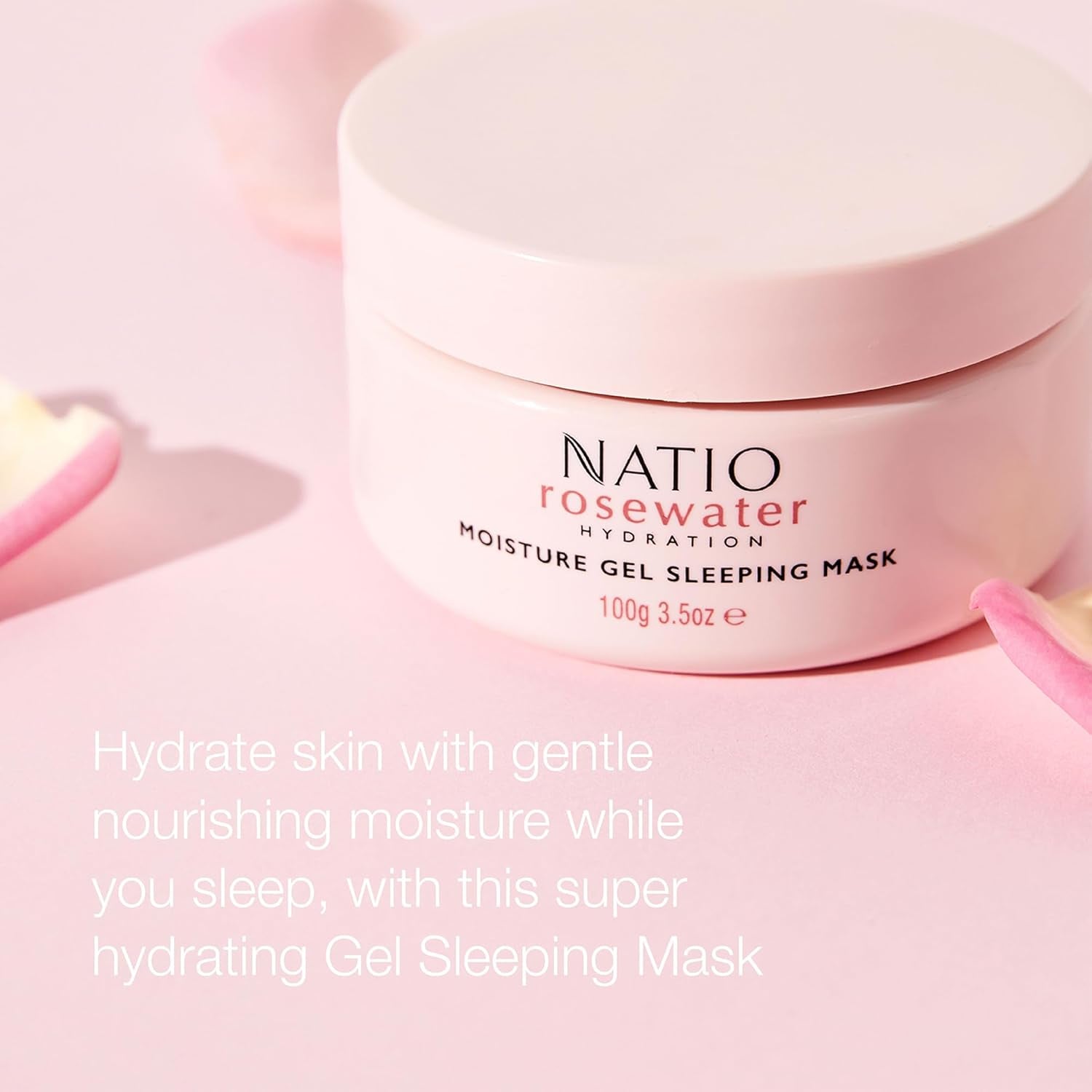 Australia Rosewater Hydration Moisture Gel Sleeping Mask 100G - Overnight Plumping Face Mask with Rosewater, Hyaluronate, and Calendula - Universal Face Moisturiser - Made in Australia