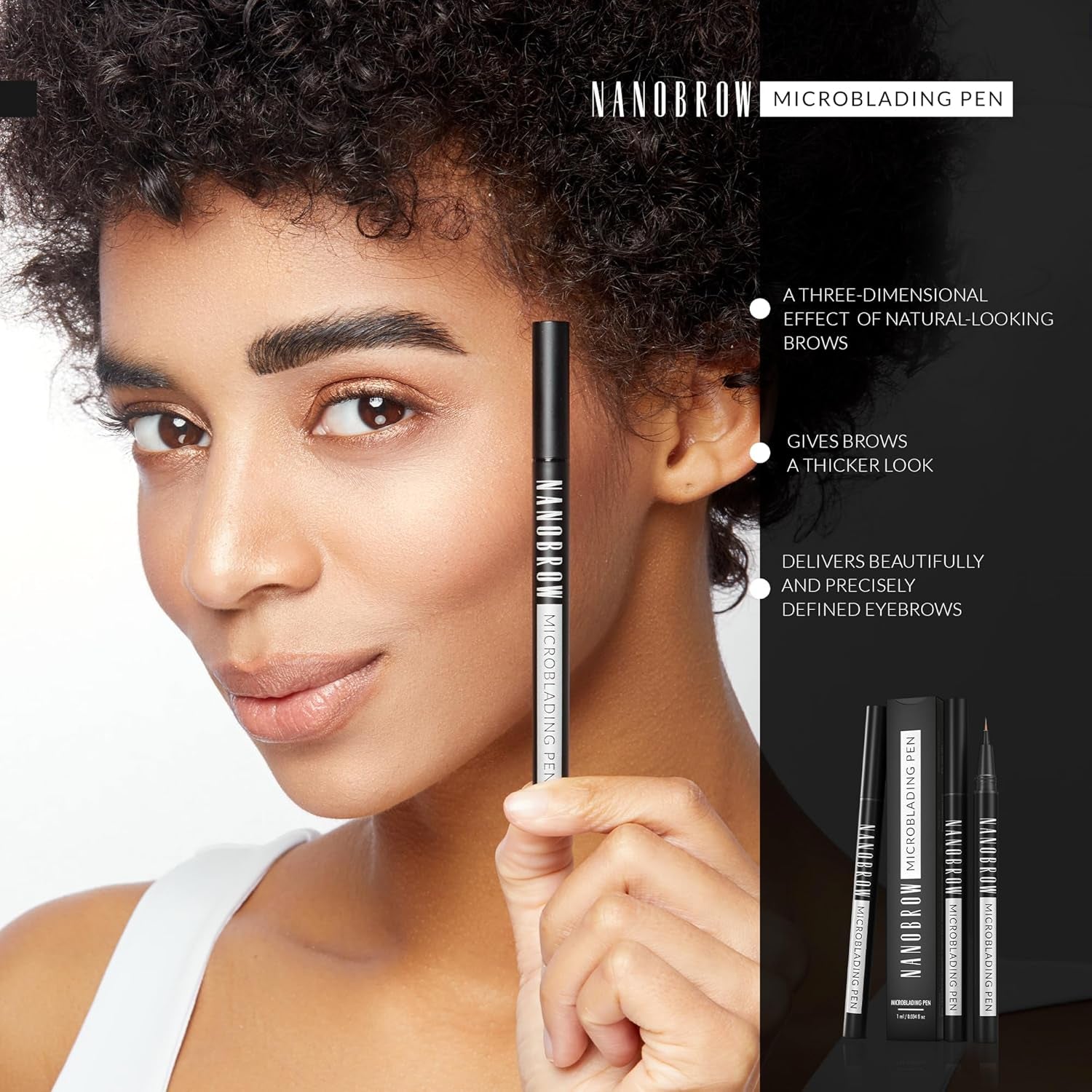 Microblading Eyebrow Makeup Marker in Brown - Achieve Enhanced, Dense, and Full Brows