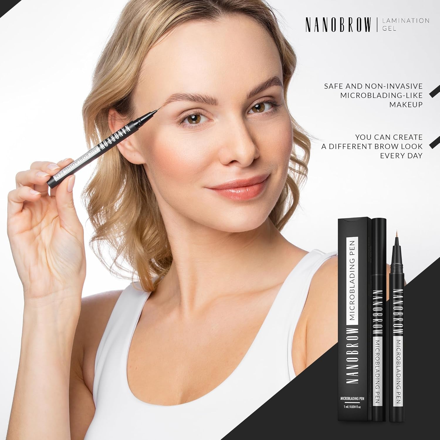 Microblading Eyebrow Makeup Marker in Brown - Achieve Enhanced, Dense, and Full Brows