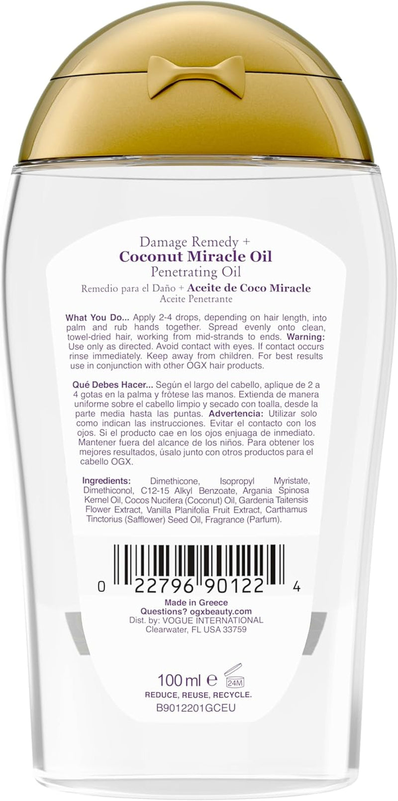 Extra Strength Damage Remedy Coconut Miracle Oil for Dry and Damaged Hair - 100ml