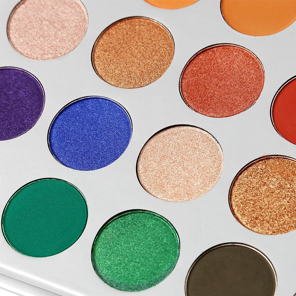 Valuemakers 35-Color Highly Pigmented Eyeshadow Palette - Matte and Shimmer Finish in Vibrant Green, Red, Gold, Pink, Nude, Yellow, and Blue Tones - Vegan Formula