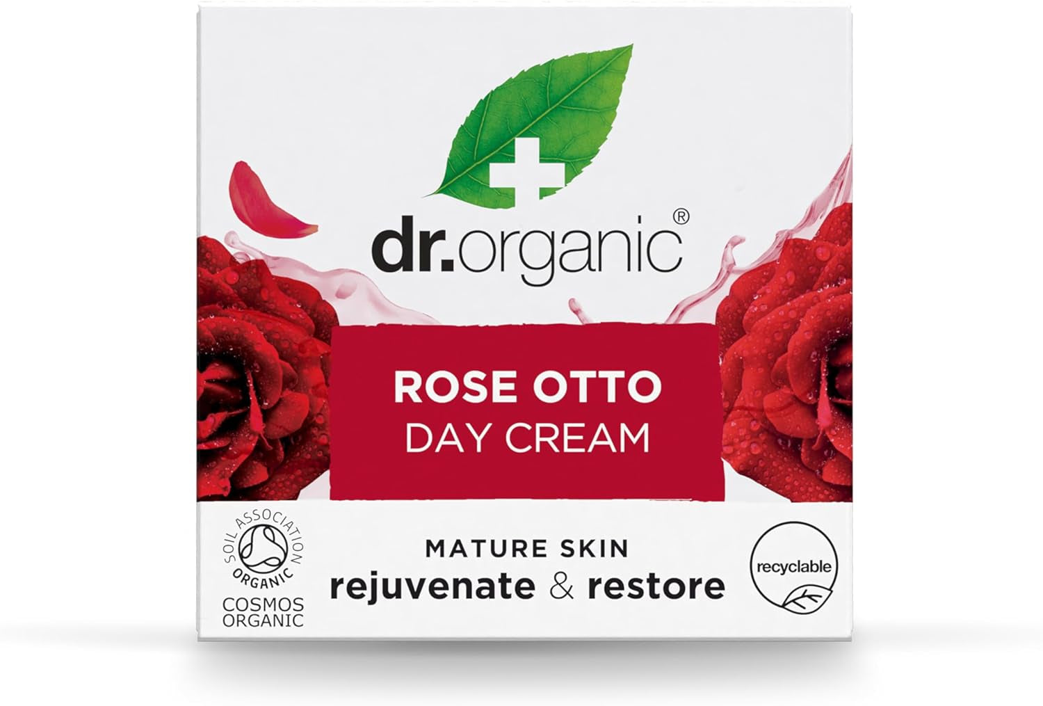 Dr Organic Rose Otto Day Cream - Moisturizing Formula for Mature Skin, Suitable for All Genders, Natural and Vegan, Cruelty-Free, Paraben & SLS-Free, Eco-Friendly Packaging, 50ml