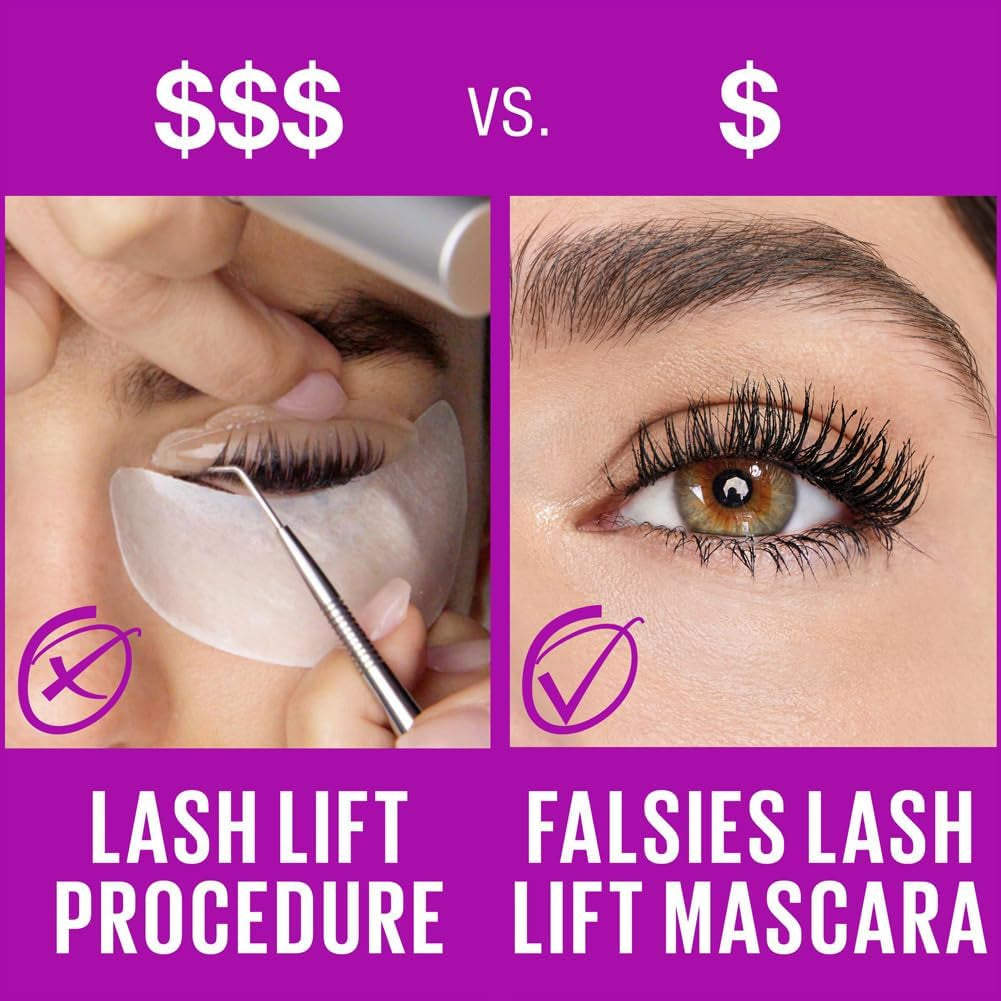 New York Falsies Lash Lift Mascara, Long-Lasting 16 Hours, Deepest Black