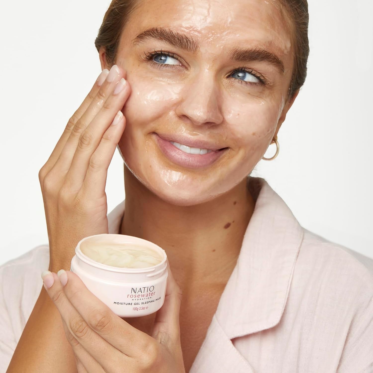 Australia Rosewater Hydration Moisture Gel Sleeping Mask 100G - Overnight Plumping Face Mask with Rosewater, Hyaluronate, and Calendula - Universal Face Moisturiser - Made in Australia