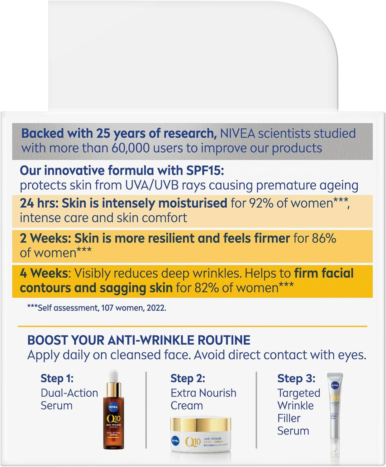 Q10 Anti-Wrinkle Nourishing Day Cream SPF 15 - 50ml | Anti-Aging Face Moisturizer with Q10 & Argan Oil | 24-Hour Hydration | Skin Firming | Reduces Signs of Aging