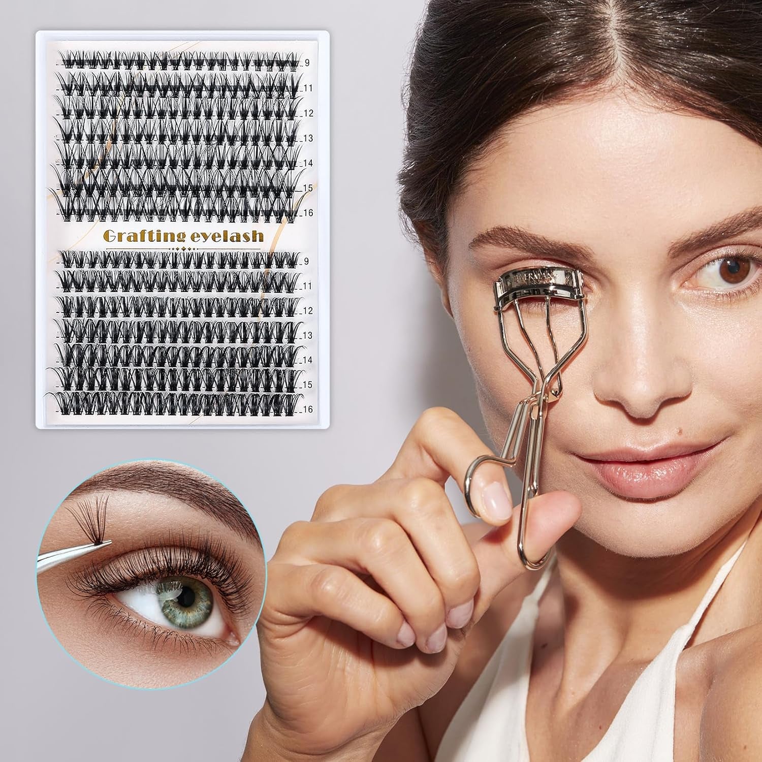 30D & 40D Wispy Lash Clusters (9-16mm) - DIY Natural D Curl Lash Extensions, 280 Pieces for Home Use