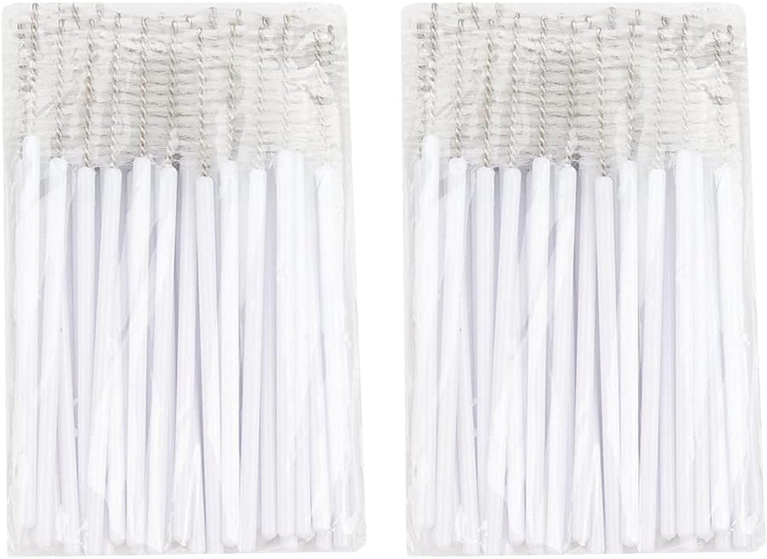 300 Disposable Eyelash Mascara Wands - Professional Lash Brush Applicators for Extensions, White