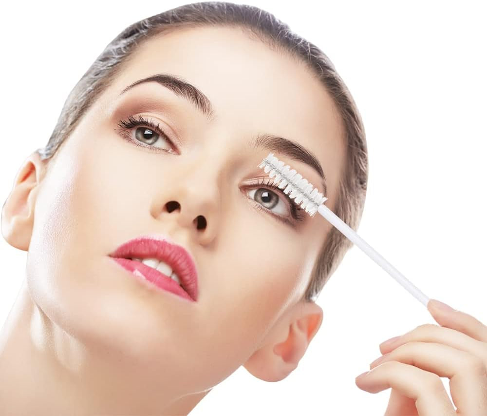 300 Disposable Eyelash Mascara Wands - Professional Lash Brush Applicators for Extensions, White
