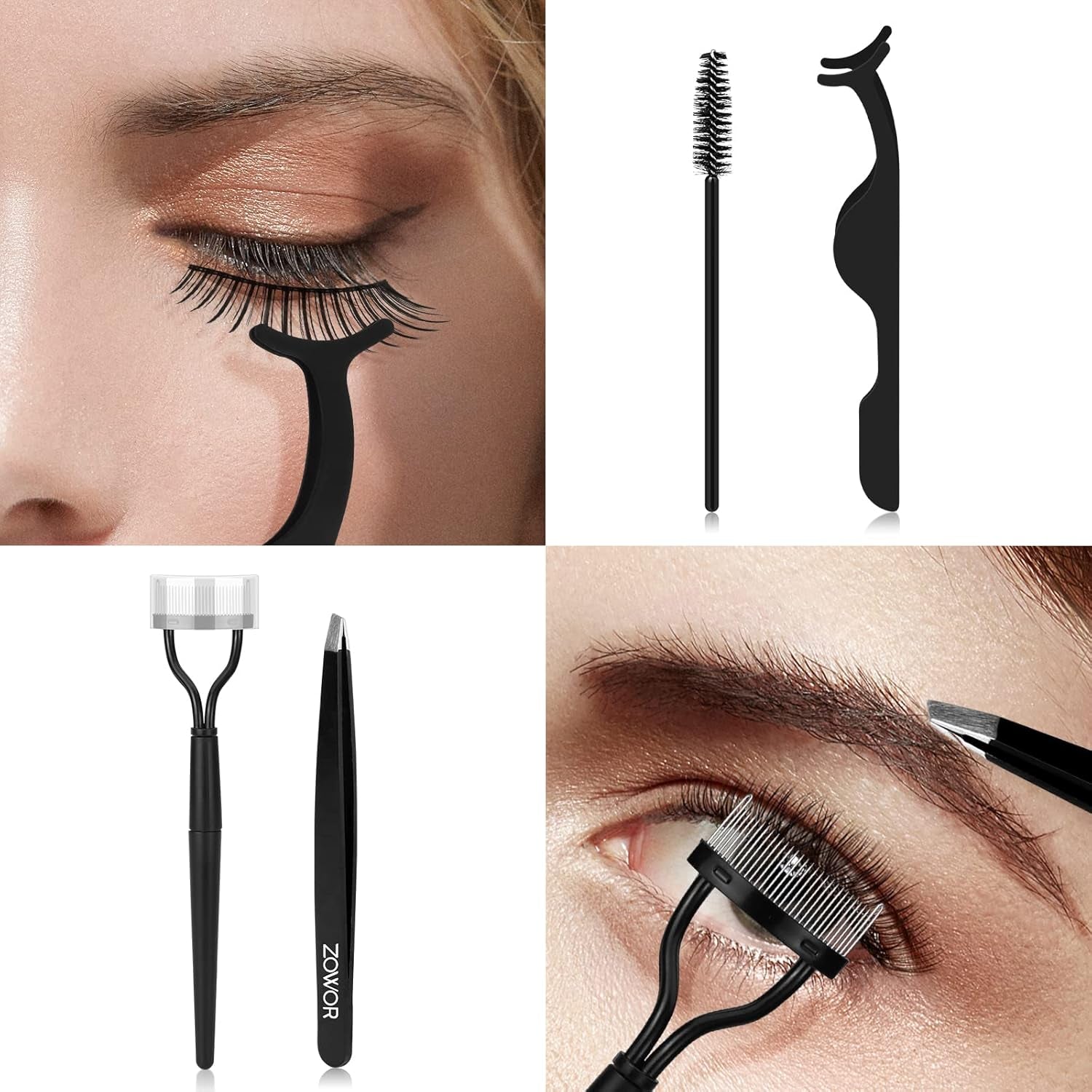 Professional Eyelash Curler with Comb and Brush, Universal Fit for All Eye Shapes, Includes 5 Silicone Refill Pads, Long-Lasting Natural Curl for Women, Ideal Makeup Gift (Blue)