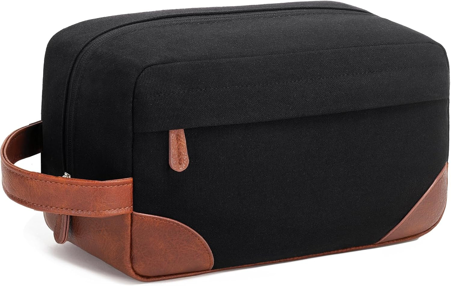 Hanging Travel Toiletry Bag for Men - Water-Resistant Canvas Shaving Kit, Large, Black