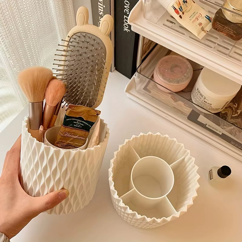 360-Degree Rotating Desktop Cosmetic Storage Organizer for Makeup and Skincare Products