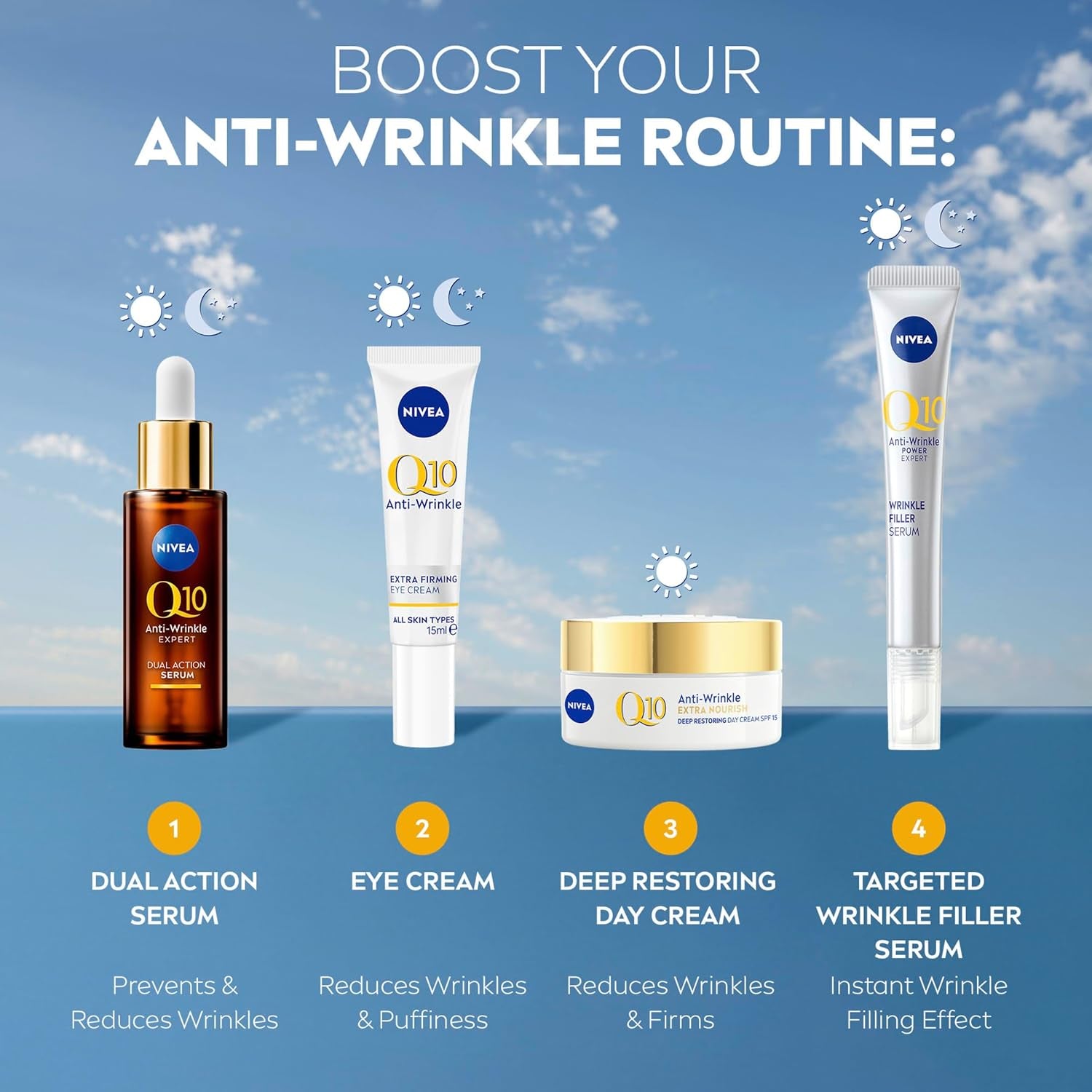 Q10 Anti-Wrinkle Nourishing Day Cream SPF 15 - 50ml | Anti-Aging Face Moisturizer with Q10 & Argan Oil | 24-Hour Hydration | Skin Firming | Reduces Signs of Aging