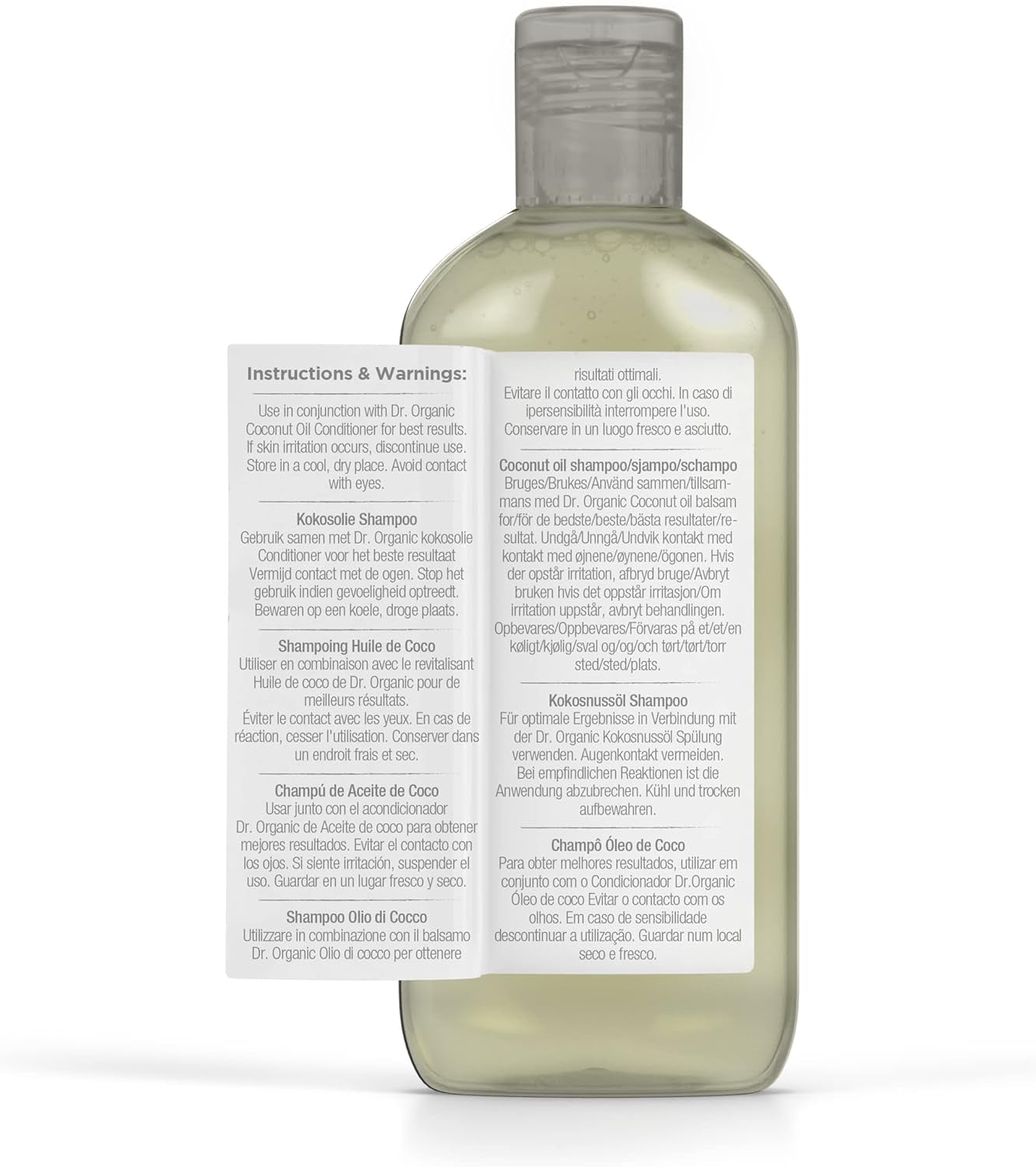 Dr Organic Coconut Oil Shampoo for Hydration - Suitable for Normal and Dry Hair, Unisex, Natural, Vegan, Cruelty-Free, Paraben and SLS-Free, Organic, 265ml (Packaging May Vary)