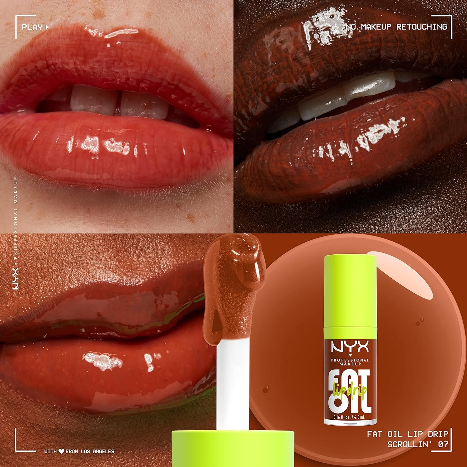 Fat Oil Lip Drip - Moisturizing Vegan Tinted Lip Gloss in Deep Caramel
