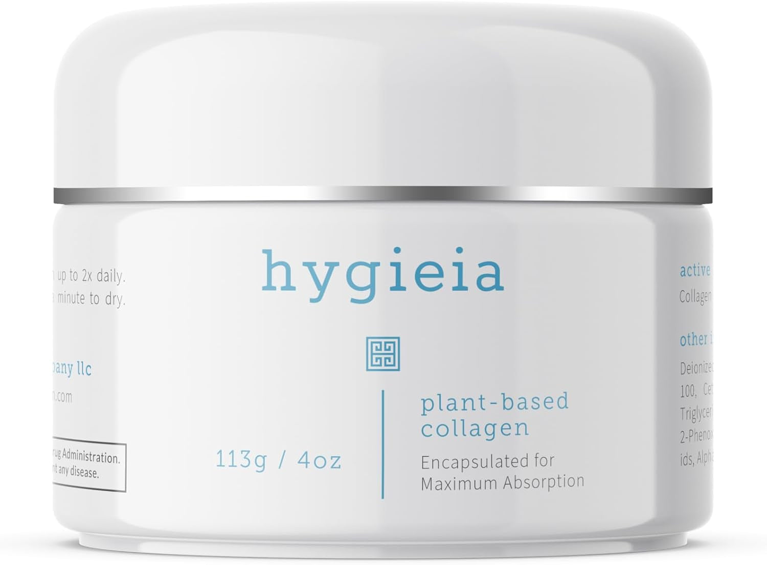 Encapsulated Collagen Cream for Face, Neck, and Body - Vegan Plant-Based Formula for Enhanced Cellular Absorption - Day and Night Cream for Firming and Toning Skin, 4 Oz