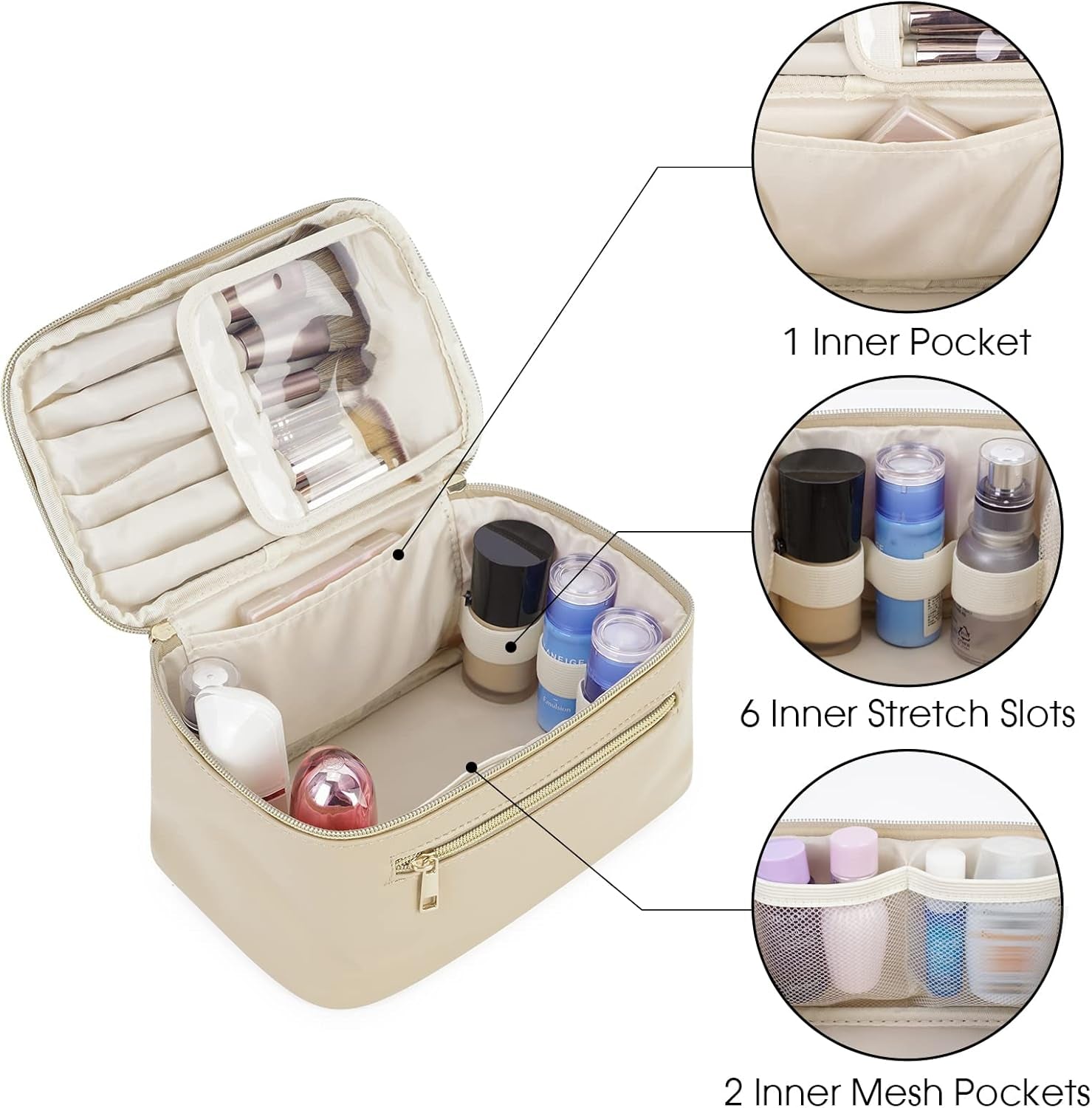 Cosmetic Organizer and Travel Makeup Bag for Women