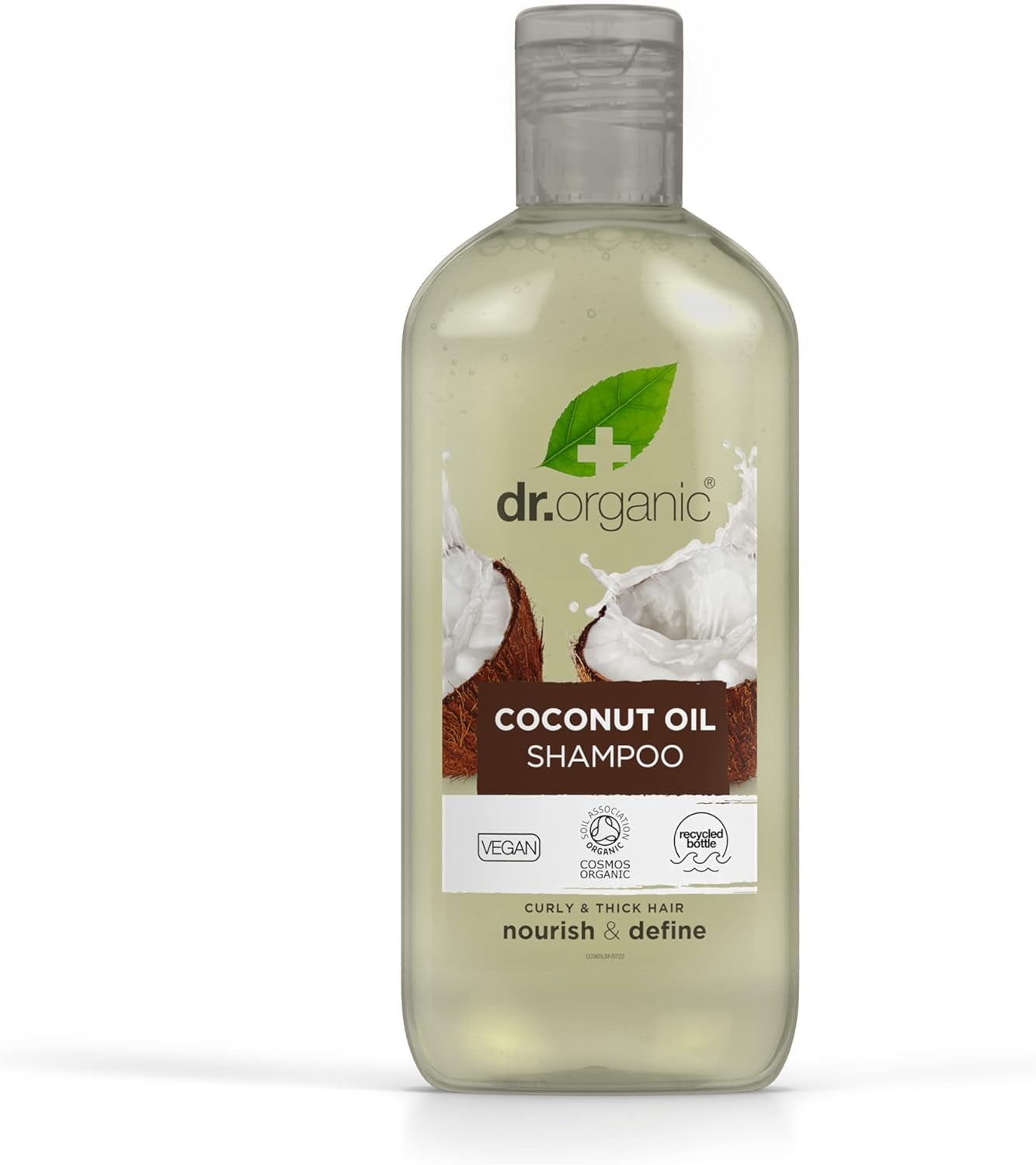 Dr Organic Coconut Oil Shampoo for Hydration - Suitable for Normal and Dry Hair, Unisex, Natural, Vegan, Cruelty-Free, Paraben and SLS-Free, Organic, 265ml (Packaging May Vary)