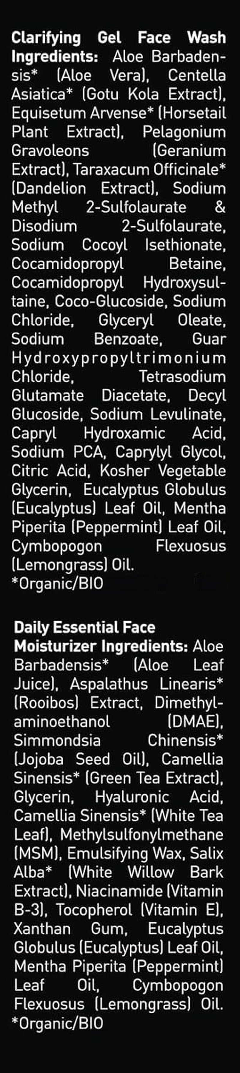 Brickell Men's Daily Essential Face Care Routine: Gel Facial Cleanser and Moisturizer, Natural and Organic, Unscented