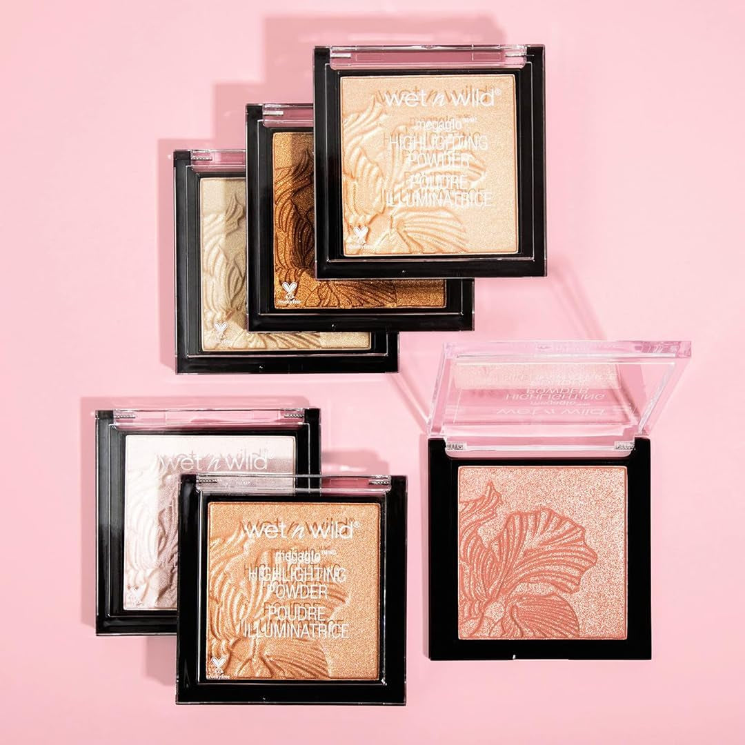 Megaglo Highlighting Powder - Highlighter Makeup for a Shimmering Pink Rose Gold Glow