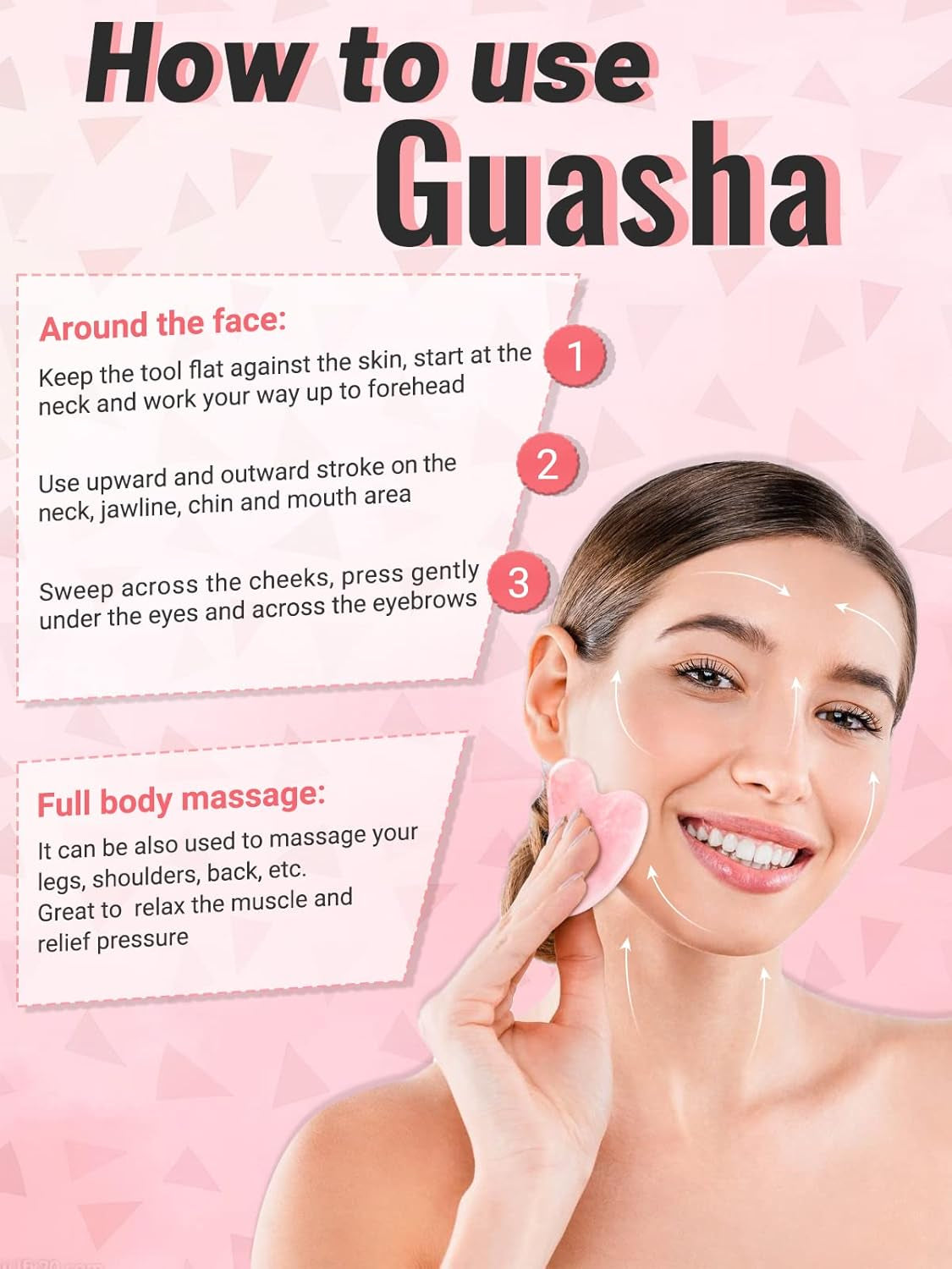 Jade Roller and Gua Sha Tool Set - Authentic Rose Quartz Facial Massager for Anti-Aging, Slimming, and Firming - 100% Natural Jade for Face, Eye, and Neck Care