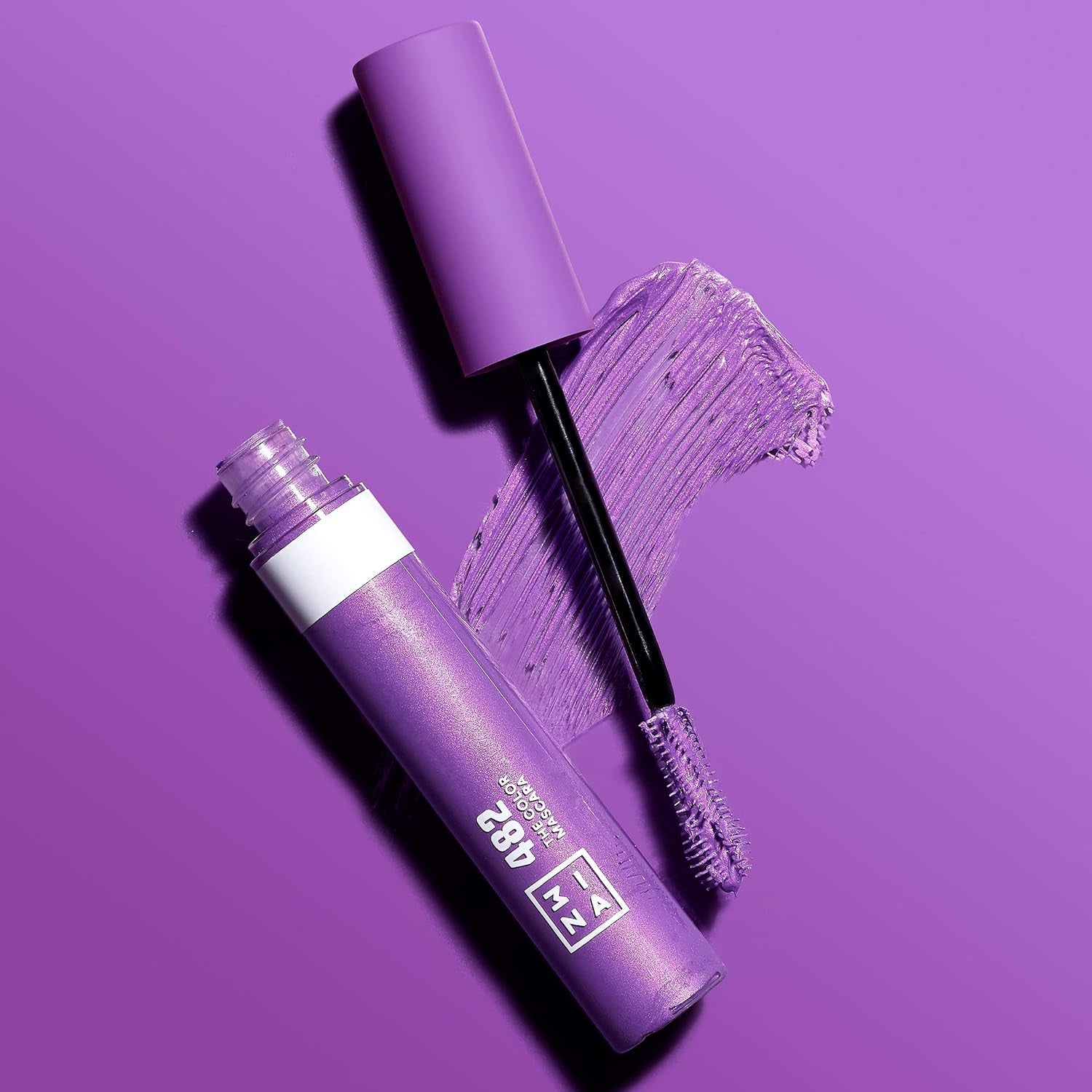Color Mascara 482 - Purple Formula with Keratin for Enhanced Volume and Definition - Highly Pigmented, Long-Lasting, Vegan, and Cruelty-Free