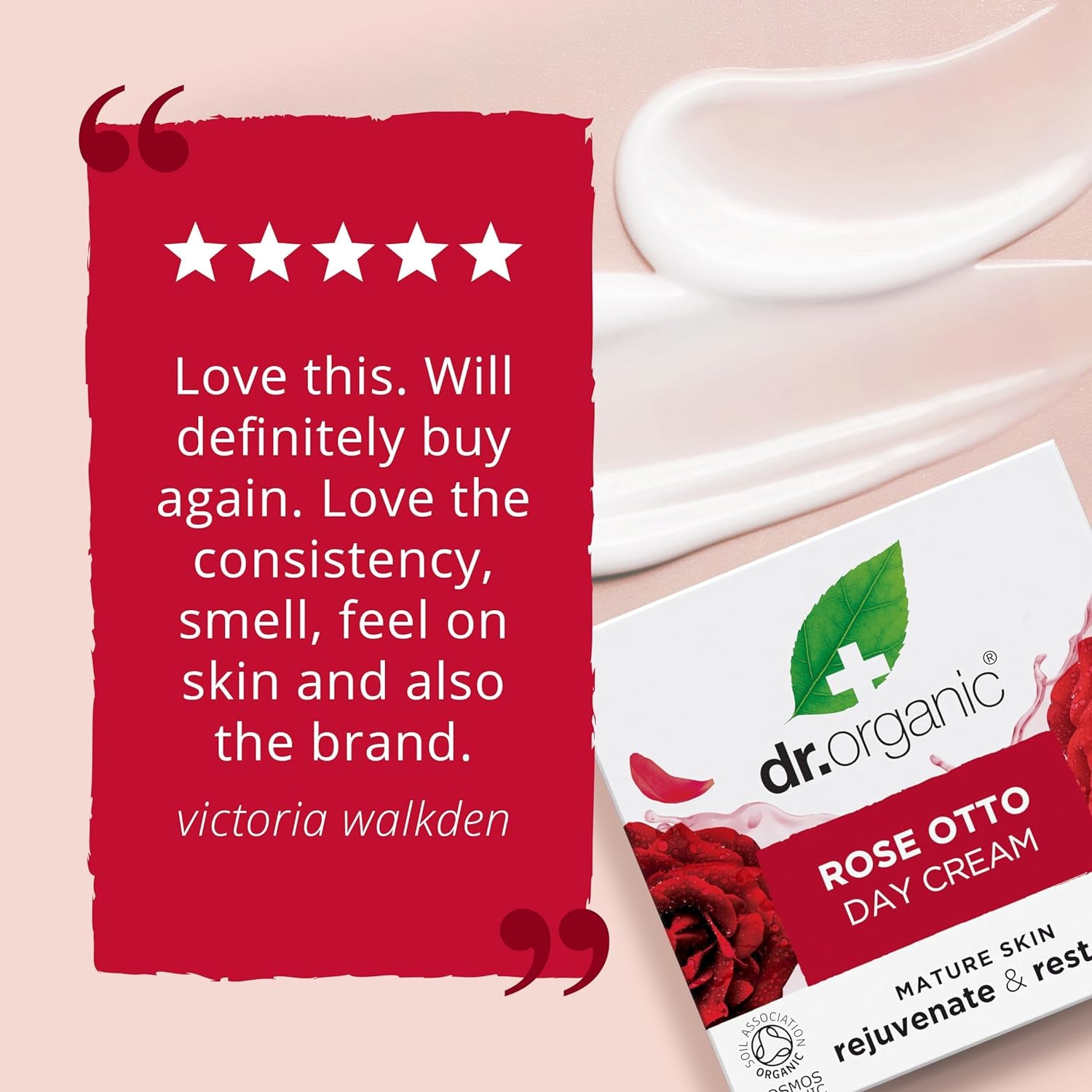 Dr Organic Rose Otto Day Cream - Moisturizing Formula for Mature Skin, Suitable for All Genders, Natural and Vegan, Cruelty-Free, Paraben & SLS-Free, Eco-Friendly Packaging, 50ml