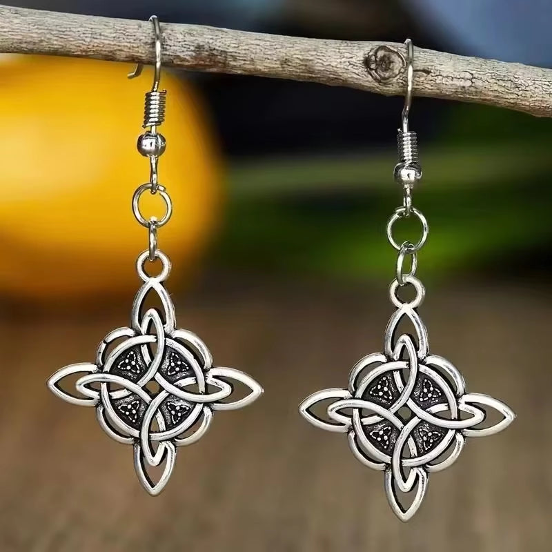 Vintage Witch Knot Earrings Magic Knot Pagan Wicca Symbol Earring for Women Celtic Knot Jewelry Gifts