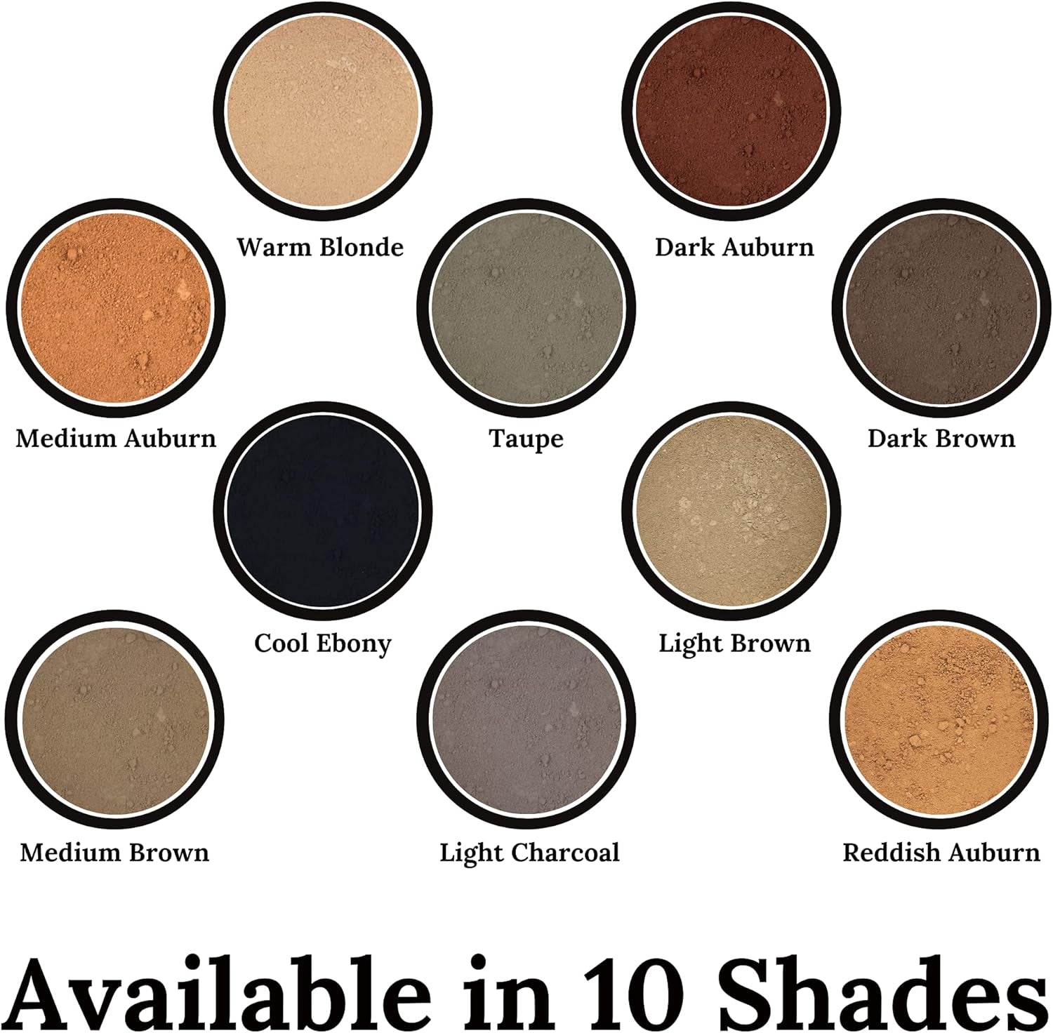 Natural Eyebrow Powder Kit with Professional Angled Brush – Mica-Based Formula in 10 Shades – Paraben and Chemical-Free Eyebrow Shaping Set