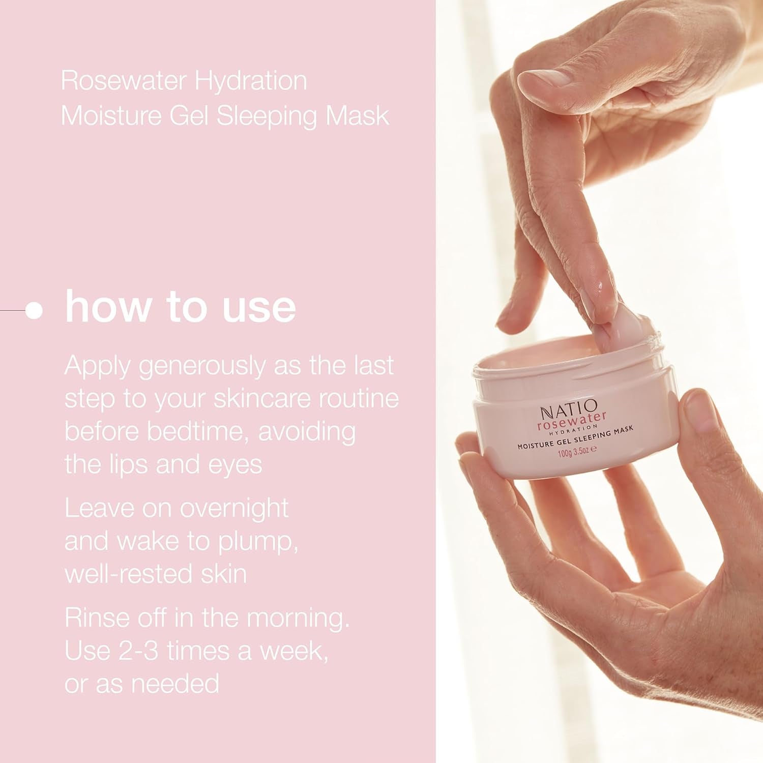 Australia Rosewater Hydration Moisture Gel Sleeping Mask 100G - Overnight Plumping Face Mask with Rosewater, Hyaluronate, and Calendula - Universal Face Moisturiser - Made in Australia