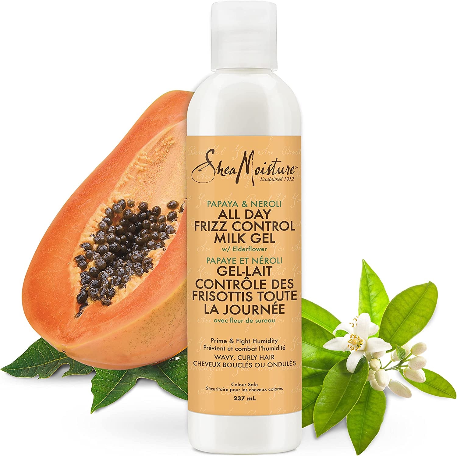 Milk Gel for Wavy and Curly Hair with Papaya and Neroli - Paraben-Free Curl Gel, 8 Ounces