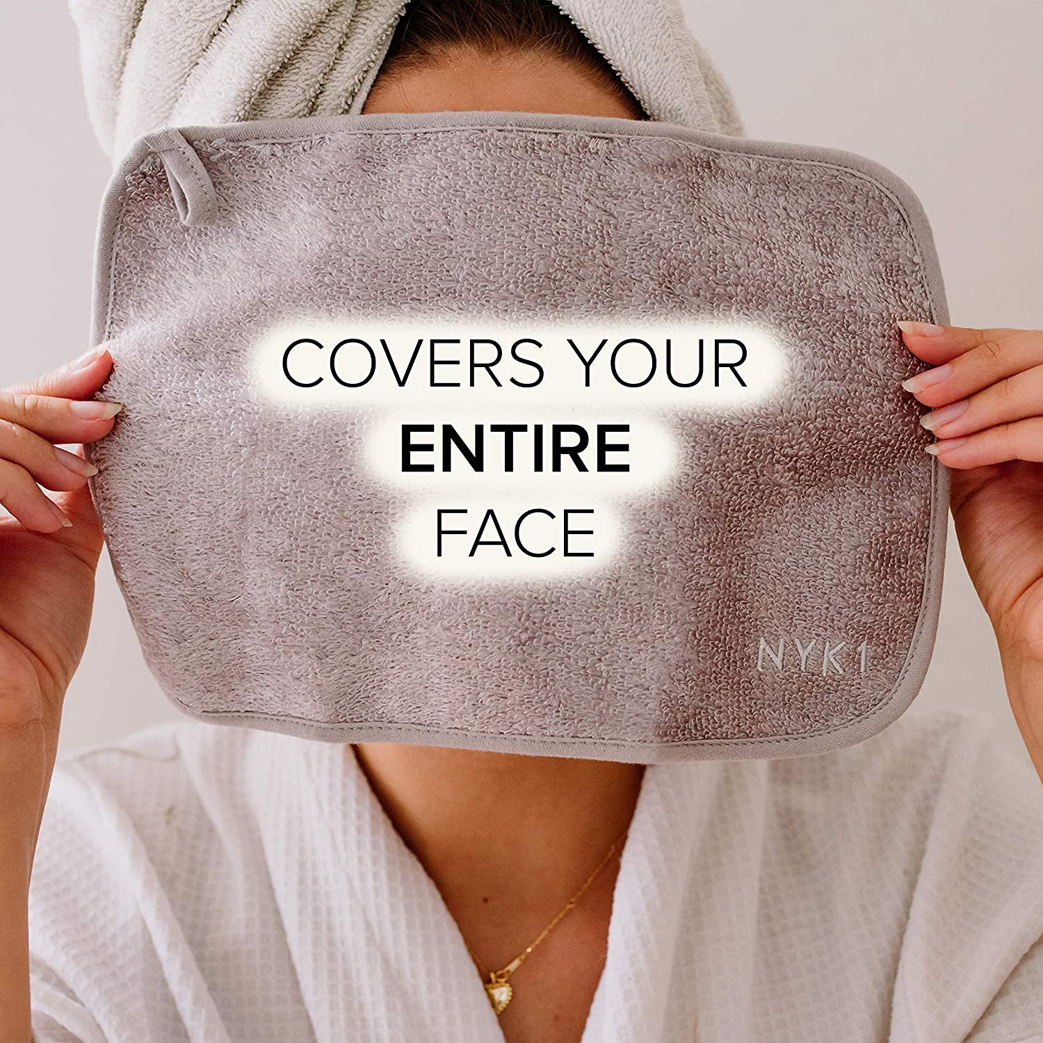 Bamboo Exfoliating Face Towels - Set of 2 Reusable Makeup Remover Cloths with Microfiber Technology