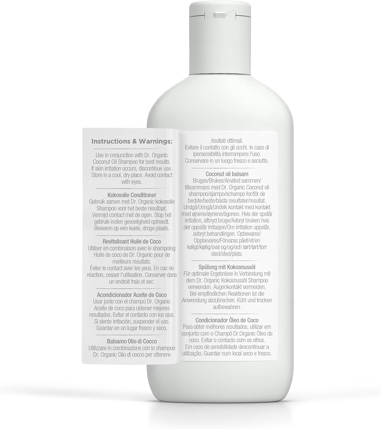 Dr Organic Coconut Oil Conditioner for Normal and Dry Hair, Hydrating Formula, Unisex, Natural, Vegan, Cruelty-Free, Paraben and SLS-Free, Organic, 265ml, Packaging May Vary