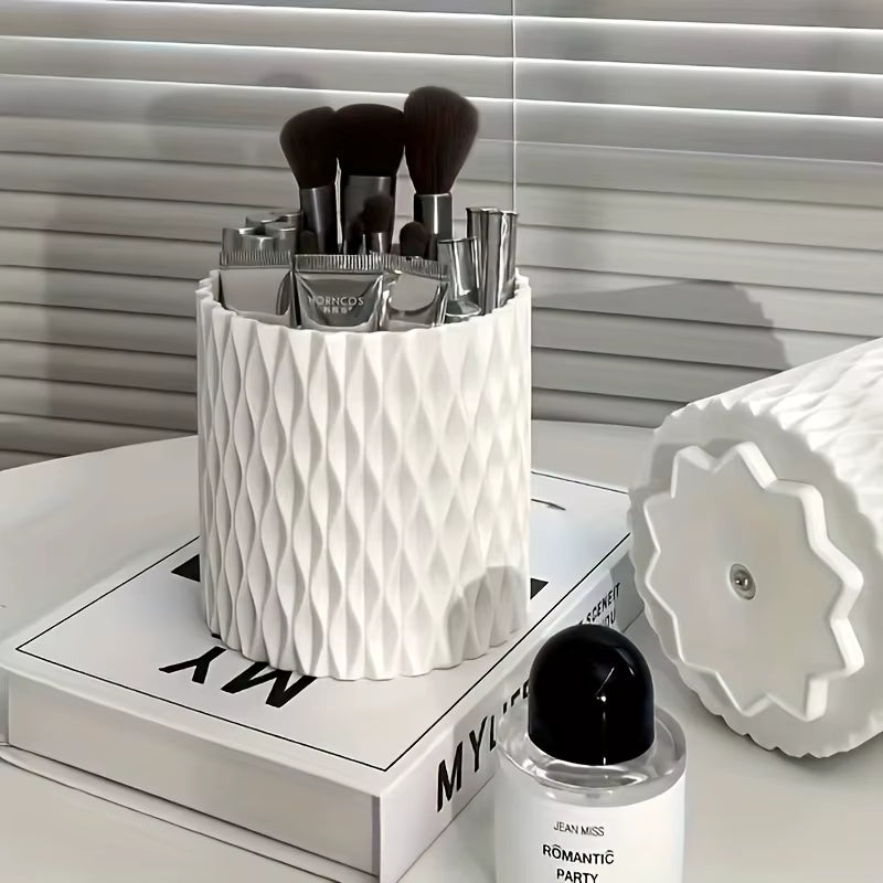 360-Degree Rotating Desktop Cosmetic Storage Organizer for Makeup and Skincare Products