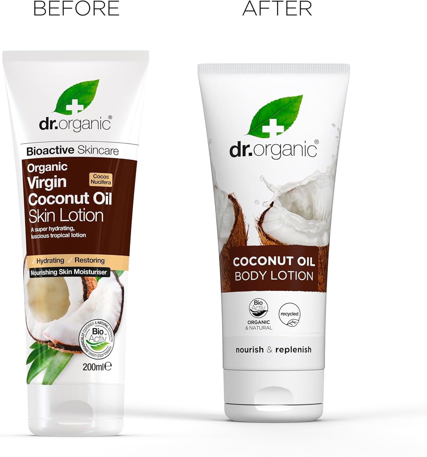 Dr Organic Coconut Oil Moisturizing Lotion for Dry Skin - Unisex, Natural, Vegetarian, Cruelty-Free, Paraben & SLS-Free, Organic, 200ml