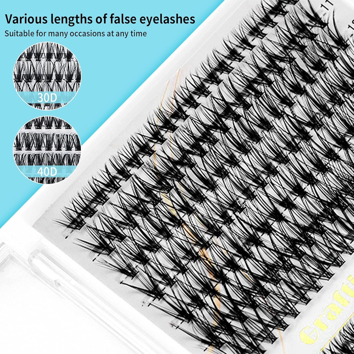 30D & 40D Wispy Lash Clusters (9-16mm) - DIY Natural D Curl Lash Extensions, 280 Pieces for Home Use