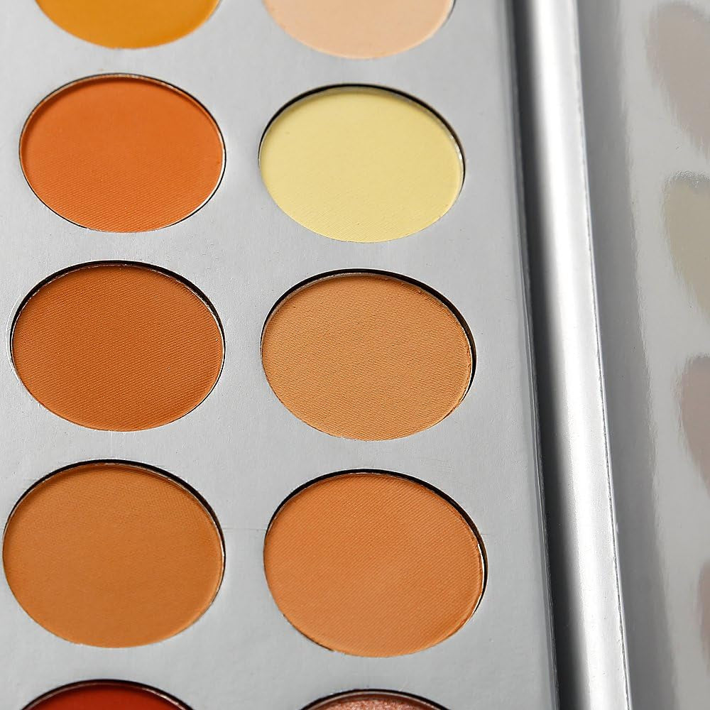 Valuemakers 35-Color Highly Pigmented Eyeshadow Palette - Matte and Shimmer Finish in Vibrant Green, Red, Gold, Pink, Nude, Yellow, and Blue Tones - Vegan Formula