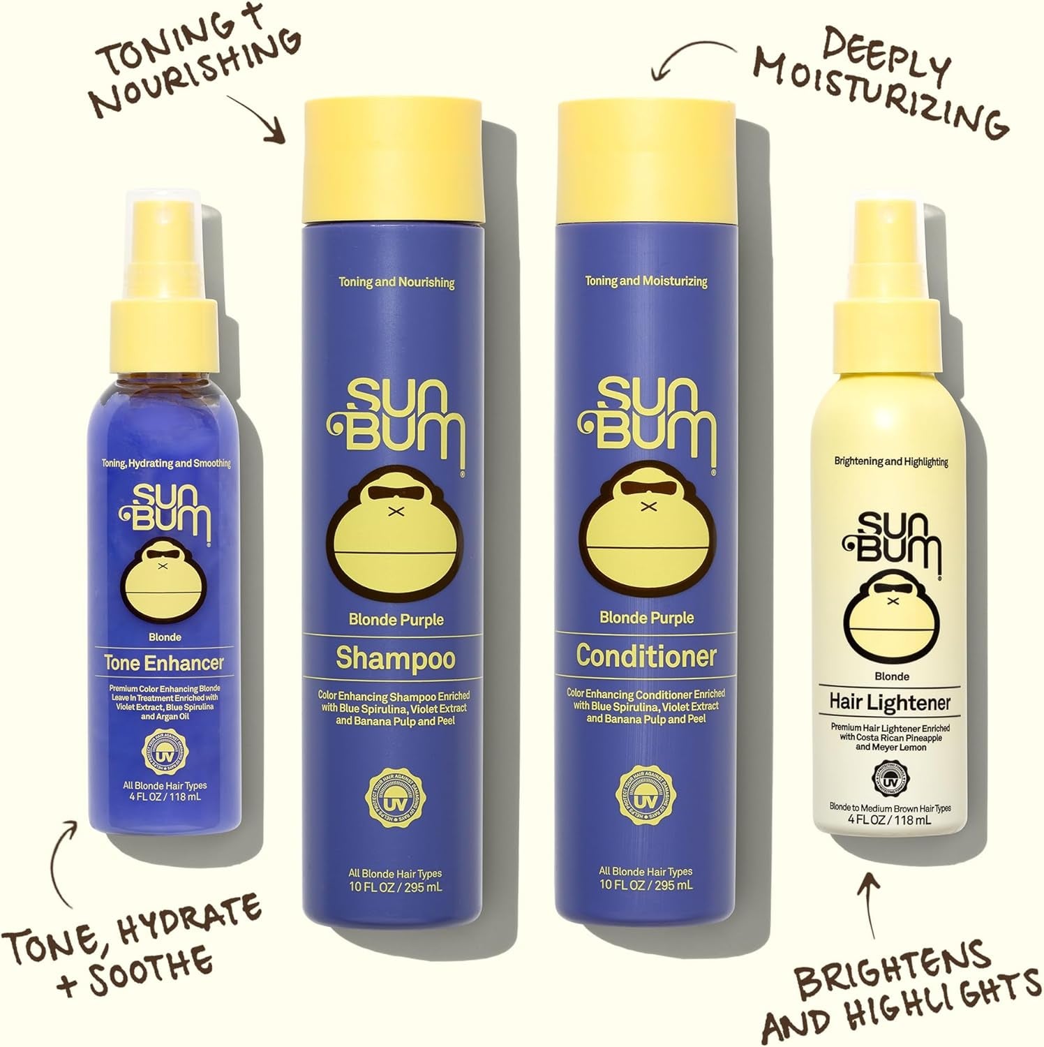 Blonde Tone Enhancer - Paraben, Gluten, and Cruelty-Free Purple Leave-In Treatment for Blondes - 4 oz