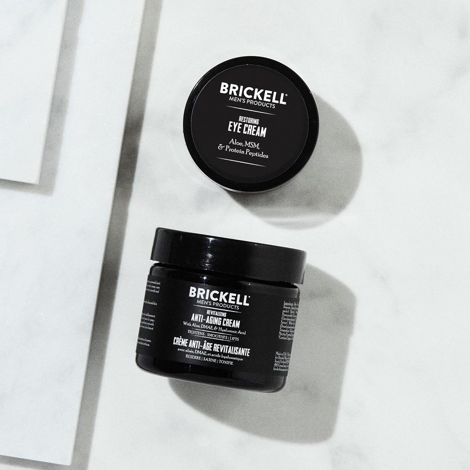 Brickell Men's Ultimate Anti-Aging Skincare Set: Night Face Cream and Eye Cream for Puffiness, Wrinkles, and Dark Circles, Natural and Organic Formula
