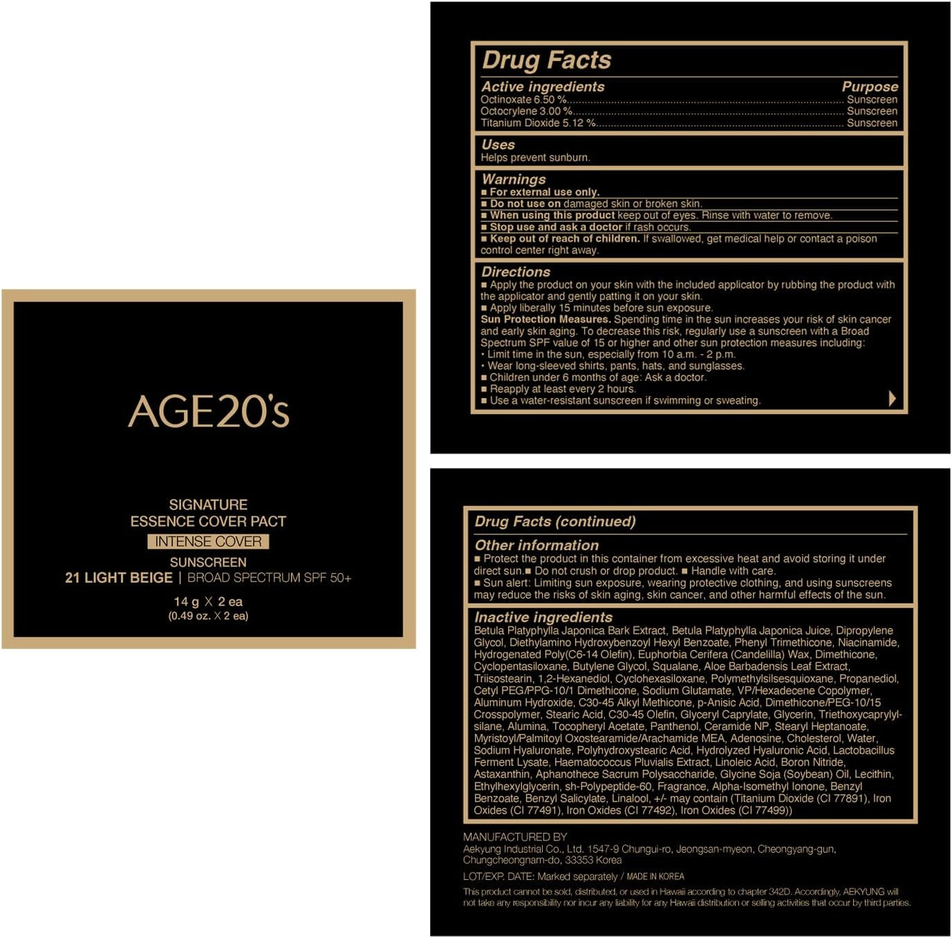 Signature Essence Cover Pact - Intense Coverage in 21 Light Beige