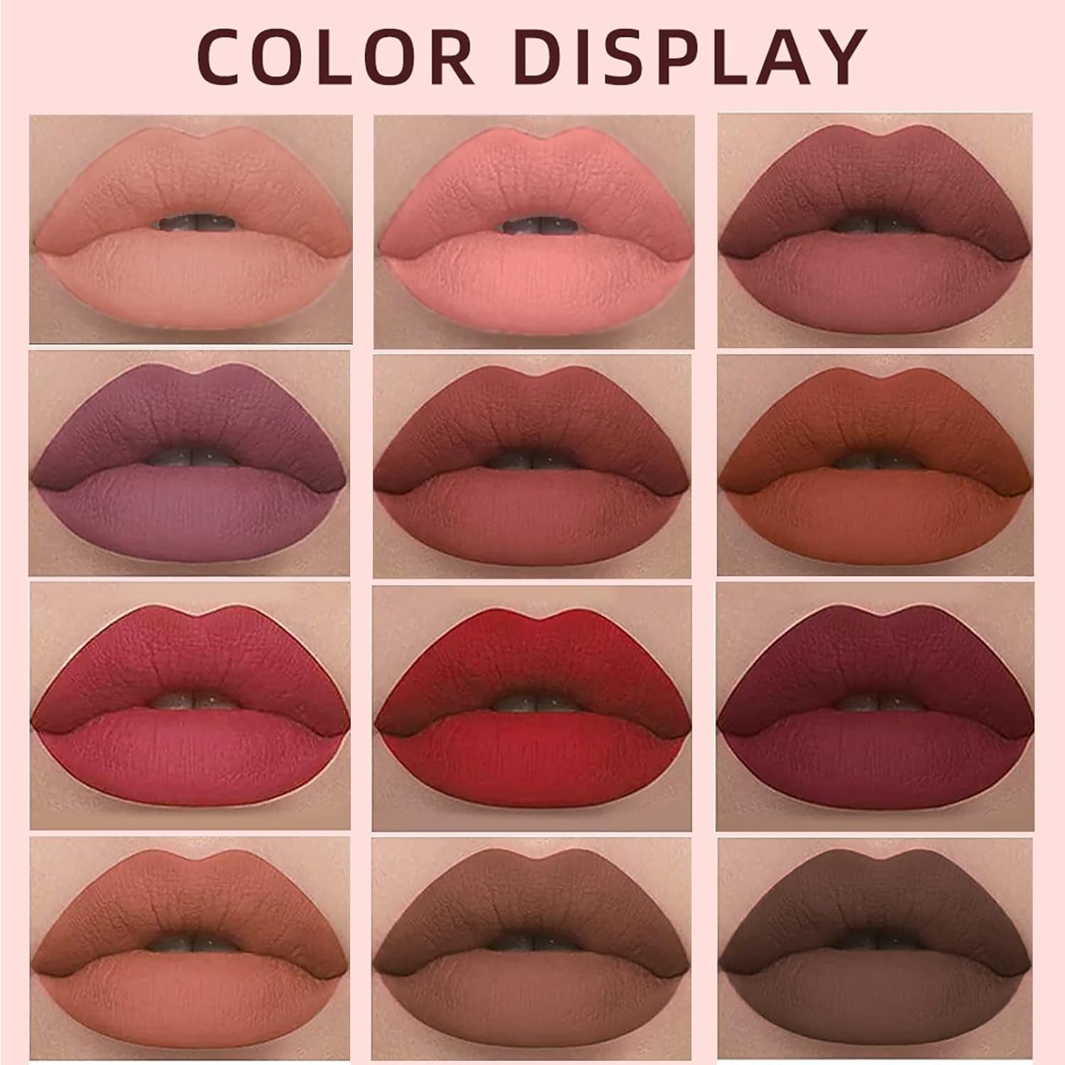 6-Piece Heart Crush Lip Glaze Ink Set, Vivid Color Lipstick with Juicy Glossy Finish, Long-Lasting Moisturizing Formula, Highly Pigmented Clear and Natural Makeup for Daily Use (B)