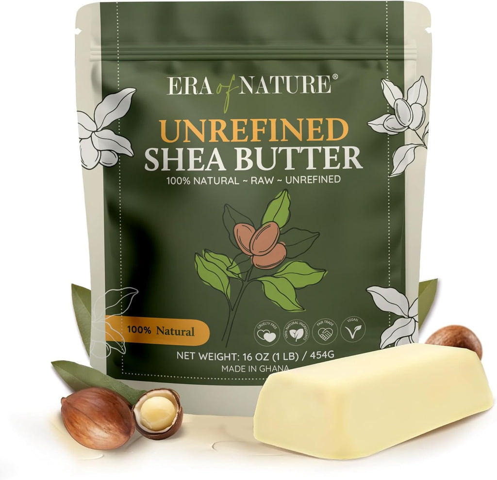 Organic Unrefined Raw African Ivory White Shea Butter 16 oz - Premium Moisturizing Shea Butter for Skin and Hair, Ideal for DIY Lip Balm, Cream, Soap, and Lotion Production
