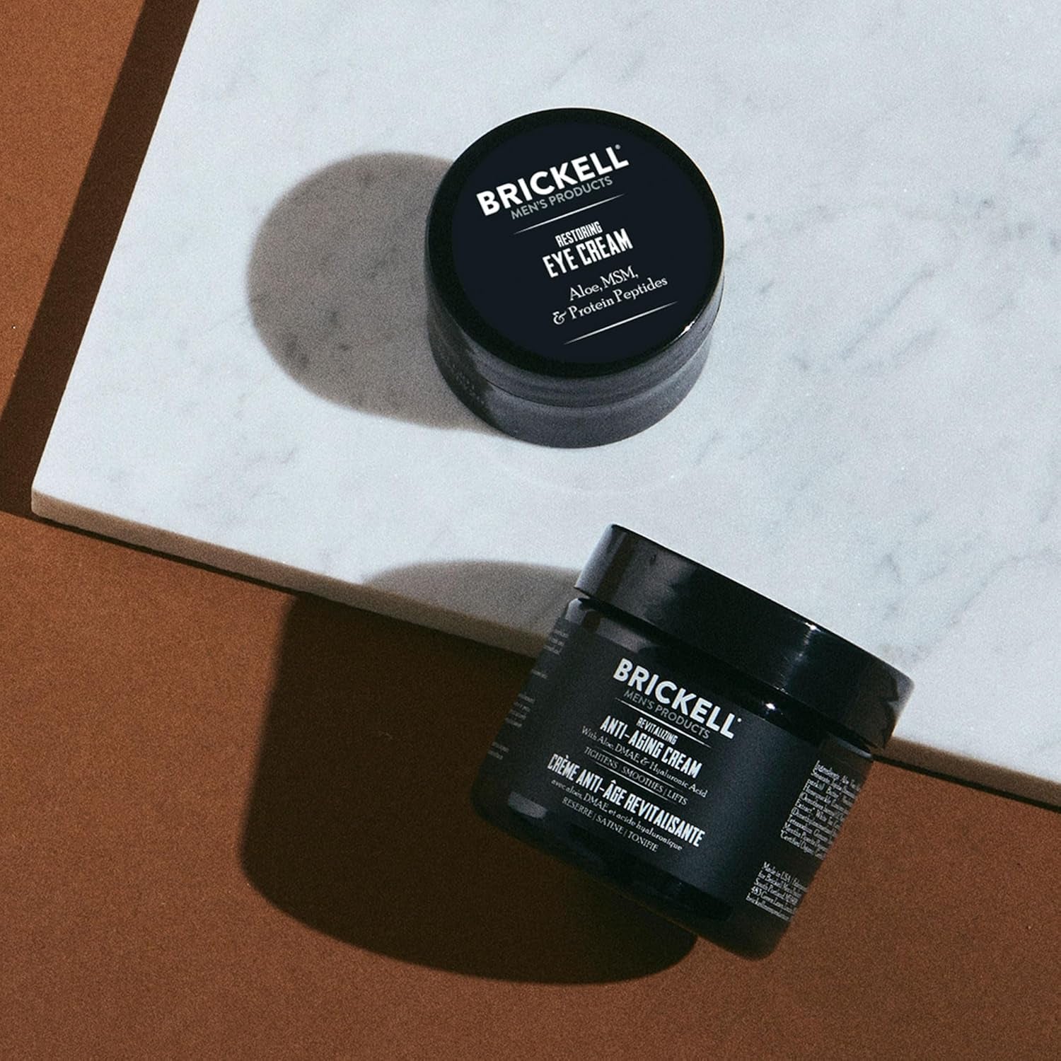 Brickell Men's Ultimate Anti-Aging Skincare Set: Night Face Cream and Eye Cream for Puffiness, Wrinkles, and Dark Circles, Natural and Organic Formula