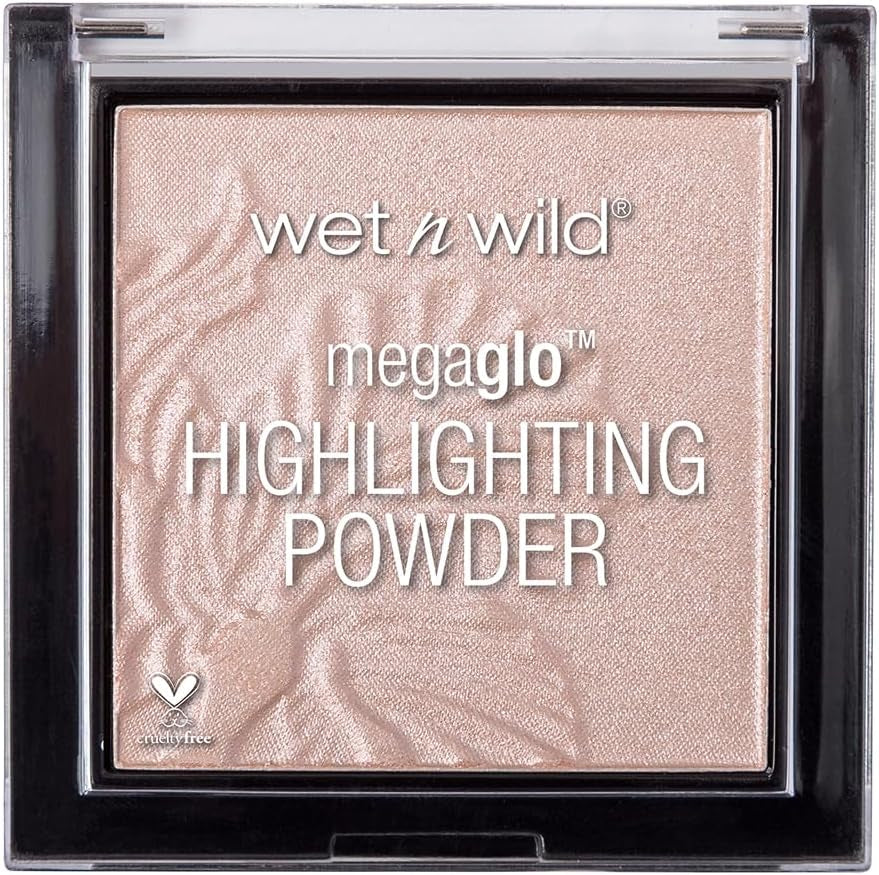 Megaglo Highlighting Powder - Highlighter Makeup for a Shimmering Pink Rose Gold Glow