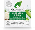 Dr. Organic Aloe Vera & Shea Shampoo and Conditioner Bar - Nourishing for Curly and Thick Hair, Plastic-Free, Natural, Vegan, Cruelty-Free, Paraben and SLS-Free, Organic, 75g