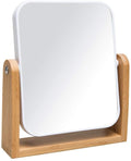 Professional Vanity Makeup Mirror with Bamboo Stand, 8-Inch Double-Sided 1X/3X Magnification and 360-Degree Swivel Design